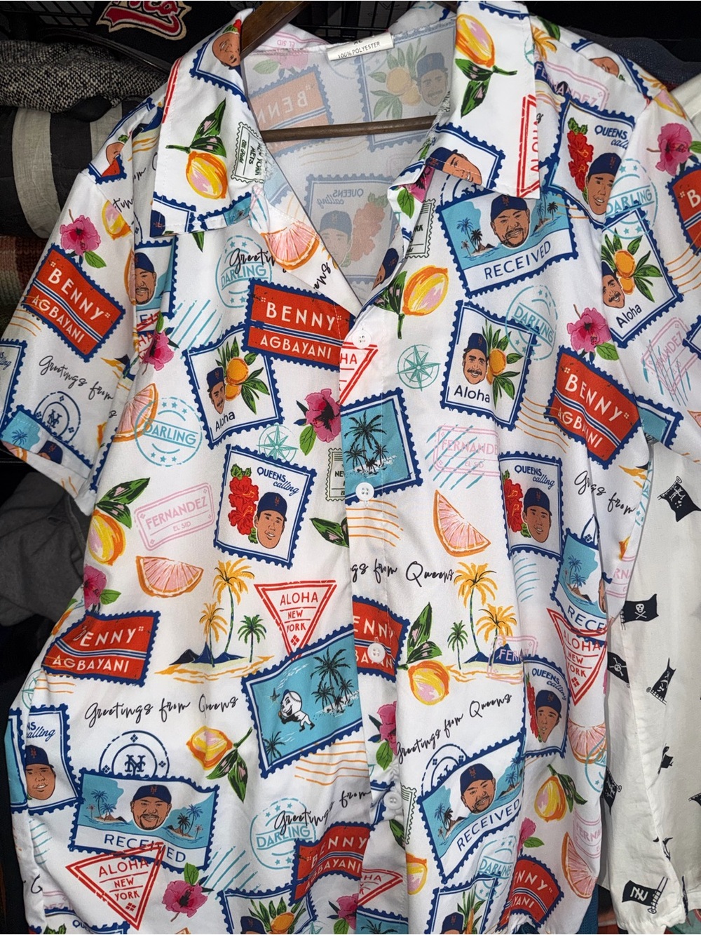 NEW YORK METS Coyote Button Down Agbayani SHIRT Shirt HAWAIIAN